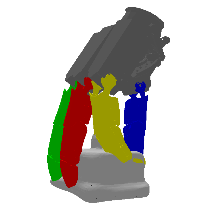 Single output network prediction showing finger collision